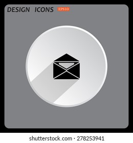 open envelope with a letter. icon. vector design