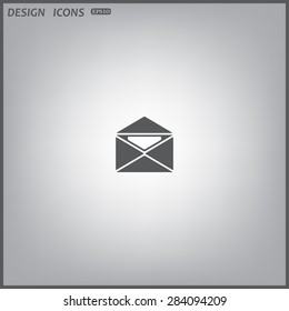 open envelope with a letter. icon. vector design