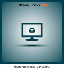 open envelope with a letter. icon. vector design