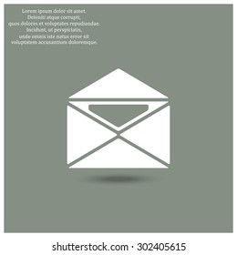 open envelope with a letter. icon. vector design
