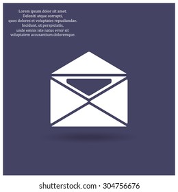 open envelope with a letter. icon. vector design