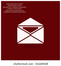 open envelope with a letter. icon. vector design