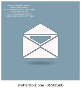 open envelope with a letter. icon. vector design