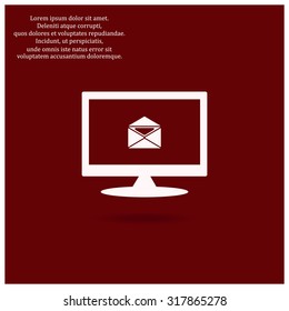 open envelope with a letter. icon. vector design