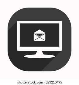 open envelope with a letter. icon. vector design