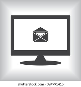 open envelope with a letter. icon. vector design