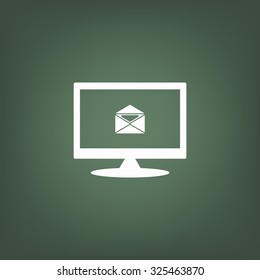 open envelope with a letter. icon. vector design