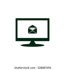 open envelope with a letter. icon. vector design
