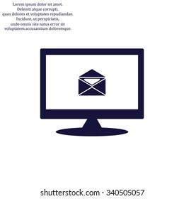 open envelope with a letter. icon. vector design