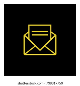 Open envelope with letter icon vector