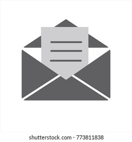 Open Envelope With Letter Inside Vector Icon