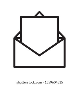 open envelope letter message courier vector illustration thick line
