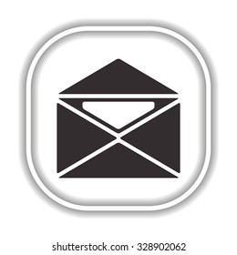 open envelope with a letter.  Modern design flat style icon