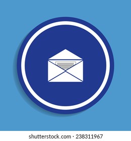 open envelope with a letter on a blue background, vector, EPS 10