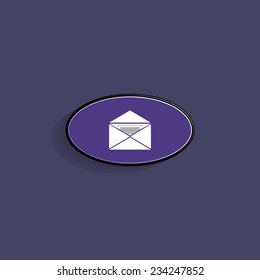 open envelope with a letter on a dark background with shadow. vector