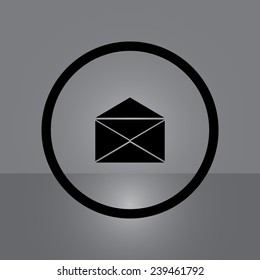 open envelope with a letter on gray background, vector, EPS 10