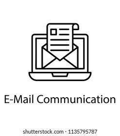 
Open envelope with a letter on laptop screen symbolising emailing
