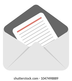
An open envelope with letter shown up
