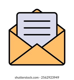 An open envelope with a letter, symbolizing email or communication