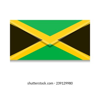 open envelope with a letter. Vector. Icon. Flag of Jamaica