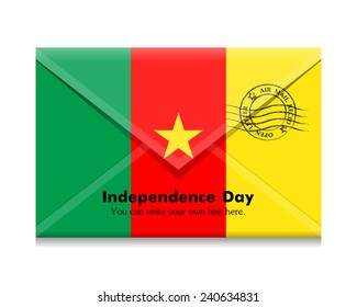 open envelope with a letter. Vector. Icon. Flag of Myanmar