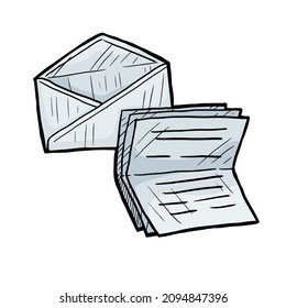 open envelope and letter vector illustration