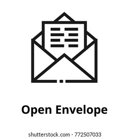 Open envelope line icon