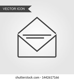 Open envelope line icon. Vector mail linear style for web site page, marketing, mobile app, design element, logo on isolated background