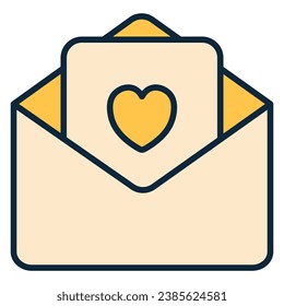 Open envelope with a love letter. Vector icon