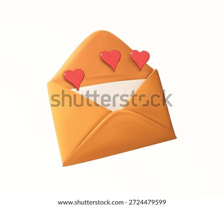 open Envelope with love Message isolated vector 3d icon on white background