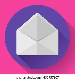 Open Envelope Mail Icon new letter sms message notification Flat 2.0 design style