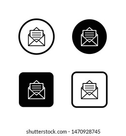 Open envelope mail icon, vector illustration. Flat design style