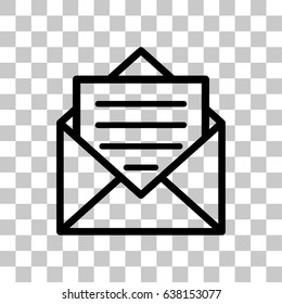 Open envelope mail icon, vector illustration. Flat design style