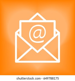 Open envelope mail icon, vector illustration. Flat design style