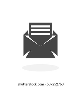 Open envelope mail vector logo. Flat design style. Modern vector pictogram for web graphics - stock vector