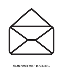 open envelope message mail icon vector illustration thick line