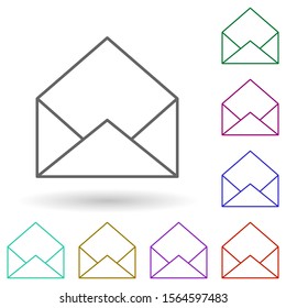 Open envelope multi color icon. Simple thin line, outline vector of media, press icons for ui and ux, website or mobile application