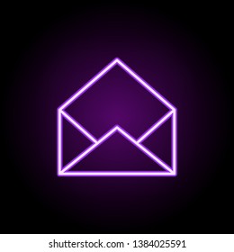 open envelope neon icon. Elements of media, press set. Simple icon for websites, web design, mobile app, info graphics