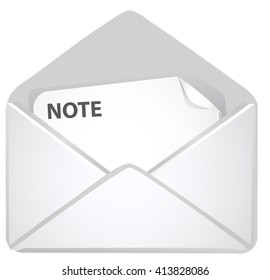 Open envelope with a note inside 