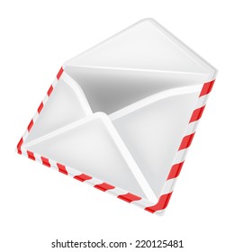 open envelope object perspective view isolated vector illustration