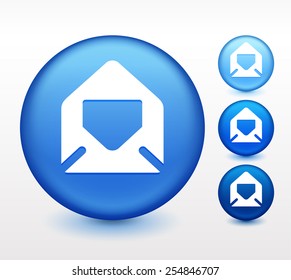 Open Envelope on Blue Round Button