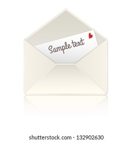 open envelope with the paper card eps10 illustration