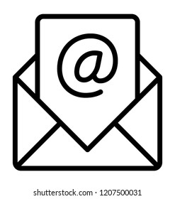 An open envelope with paper representing mailbox