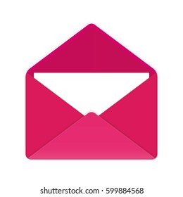 Open envelope with paper. Vector illustration.