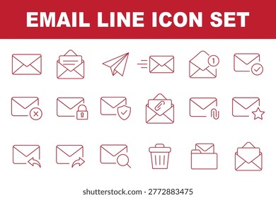 Open envelope set with tick mark, mail and check mark symbol, mark as read, Email icons in line style design for website, app, ui, isolated on white. Editable stroke. Vector. Sent and Delivered