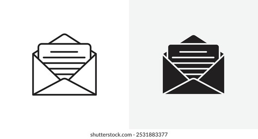 Open envelope vecor icon set. Stock vector illustrator. EPS 10