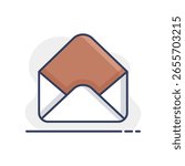 Open envelope vector icon. E-commerce sign. Graph symbol for your web site design, logo, app, UI. Vector illustration, EPS10.
