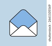 Open envelope vector icon. E-commerce sign. Graph symbol for your web site design, logo, app, UI. Vector illustration, EPS10.