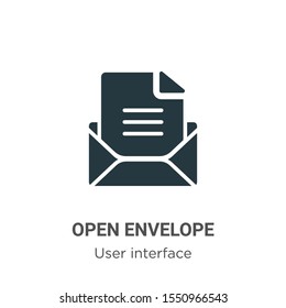 Open envelope vector icon on white background. Flat vector open envelope icon symbol sign from modern user interface collection for mobile concept and web apps design.