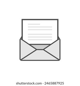 Open envelope vector illustration for your design.